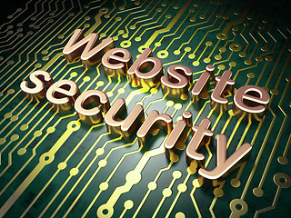 Image showing Protection concept: Website Security on circuit board background