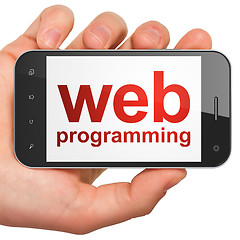 Image showing SEO web development concept: Web Programming on smartphone
