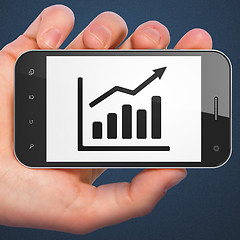 Image showing Finance concept: Growth Graph on smartphone