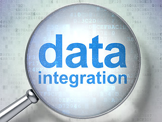 Image showing Data concept: Data Integration with optical glass