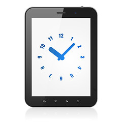 Image showing Time concept: Clock on tablet pc computer