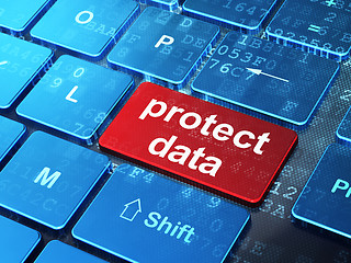 Image showing Protection concept: Protect Data on computer keyboard background