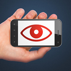 Image showing Privacy concept: Eye on smartphone