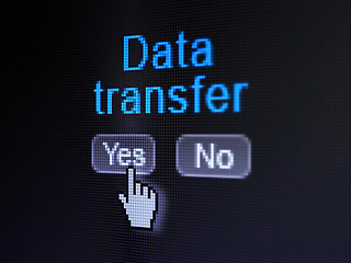 Image showing Information concept: Data Transfer on digital computer screen
