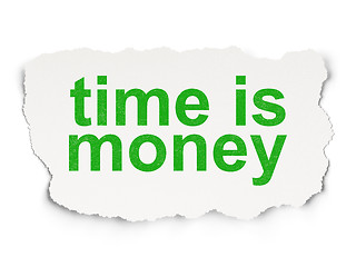Image showing Time concept: Time is Money on Paper background
