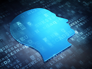 Image showing Finance concept: Blue Head on digital background