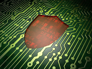 Image showing Security concept: Shield on circuit board background