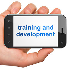 Image showing Education concept: Training and Development on smartphone