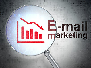 Image showing Advertising concept: Decline Graph and E-mail Marketing with opt