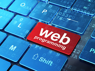 Image showing Web development concept: Web Programming on computer keyboard ba