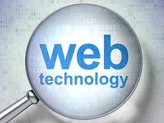 Image showing SEO web development concept: Web Technology with optical glass