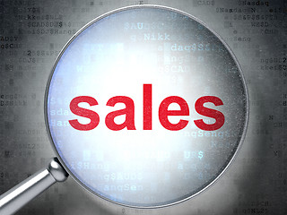 Image showing Advertising concept: Sales with optical glass