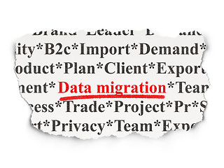 Image showing Data concept: Data Migration on Paper background