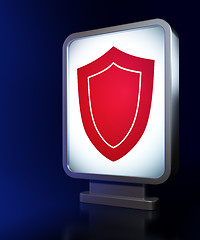 Image showing Privacy concept: Shield on billboard background