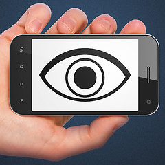 Image showing Privacy concept: Eye on smartphone