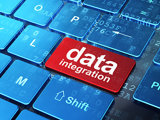 Image showing Data concept: Data Integration on computer keyboard background