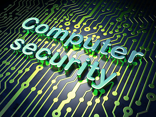 Image showing Privacy concept: Computer Security on circuit board background