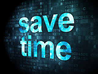 Image showing Timeline concept: Save Time on digital background