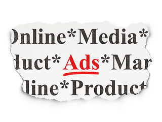 Image showing Marketing concept: Ads on Paper background