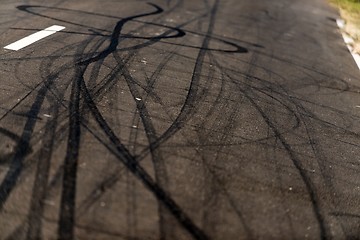 Image showing Background with tire marks