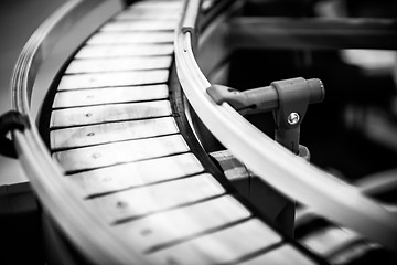 Image showing Small conveyor belt closeup