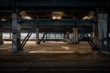 Image showing Large industrial hall of a repair station