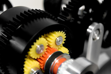 Image showing Small plastic cog wheels