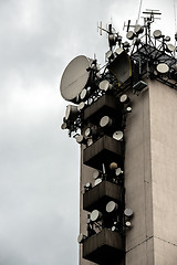 Image showing Communications tower against sky