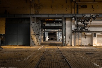 Image showing Industrial interior of an old factory