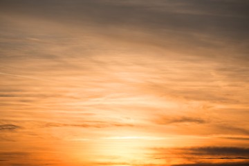 Image showing Dramatic sky with beautiful sunset