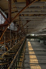 Image showing Large industrial hall of a repair station