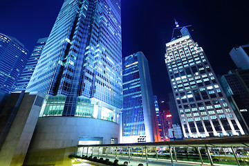 Image showing Commercial district in Hong Kong at night