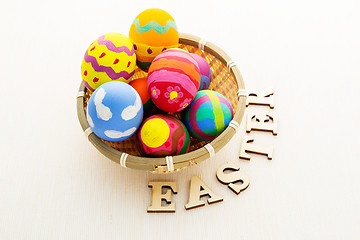 Image showing Easter egg in basket