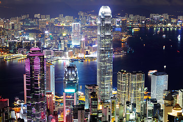 Image showing Hong Kong downtown at night