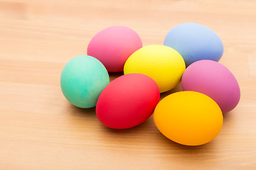 Image showing Colourful painted easter egg