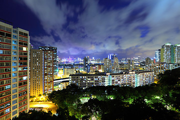 Image showing Hong Kong residential district at night