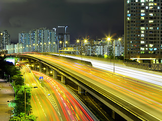 Image showing Highway in city at night