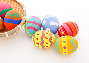 Image showing Easter egg in basket