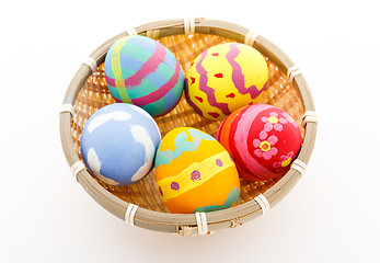 Image showing Easter egg in basket