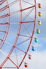 Image showing Ferris wheel with clear blue sky