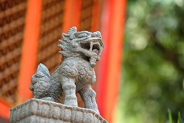 Image showing Lion stone statue