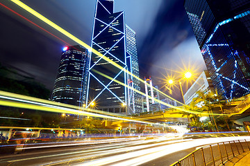 Image showing Busy traffic in Hong Kong city