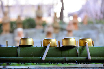 Image showing Water purification in japanese temple