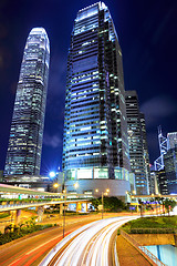 Image showing Traffic in Hong Kong at night