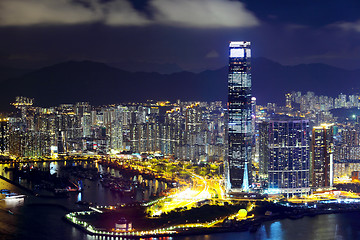 Image showing Kowloon peninsula in Hong Kong at night