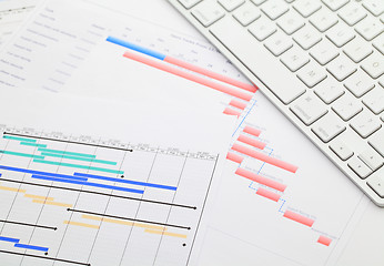 Image showing Gantt chart and keyboard