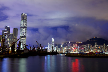 Image showing Kowloon side in Hong Kong at night