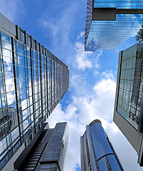 Image showing Modern office building to sky