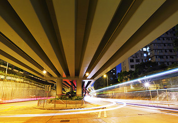 Image showing Traffic passing through viaduct