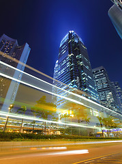 Image showing Hong Kong cityscape with traffic